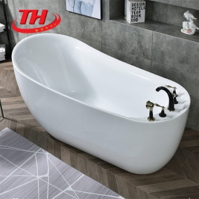 Bồn tắm nằm hình bầu dục cá heo oval trắng - BT1224