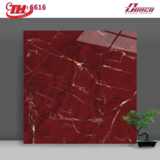 Gạch lát nền Catalan 6616 - 60*60 Đỏ vân trắng
