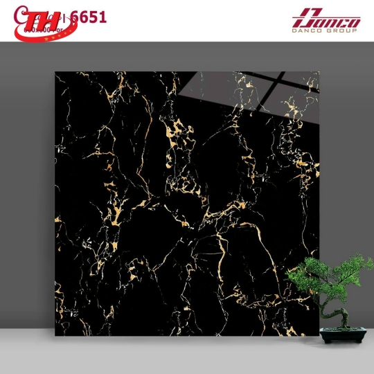 Gạch lát nền Catalan 6618 - 60*60 Đen Vân Cam
