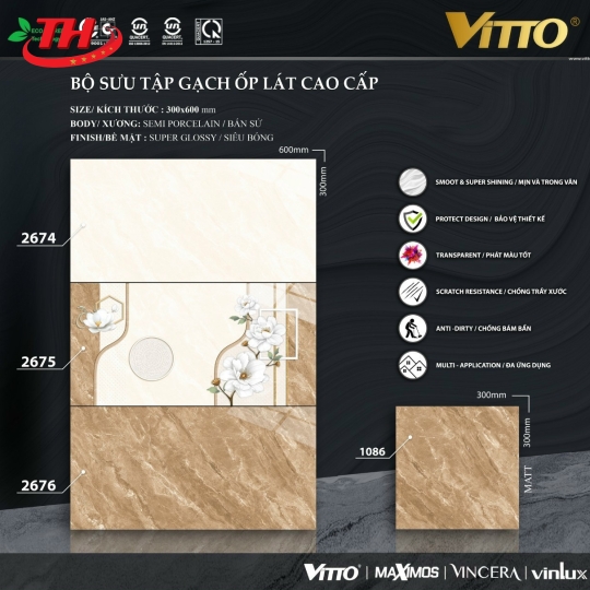Gạch ốp tường 30*60 Vitto - 2676
