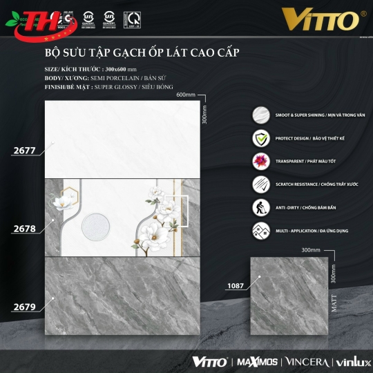 Gạch ốp tường 30*60 Vitto - 2679