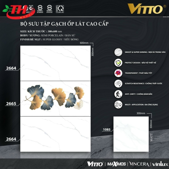 Gạch ốp tường 30*60 Vitto - 2664