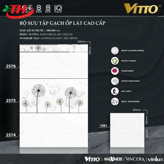 Gạch ốp tường 30*60 Vitto - 2574