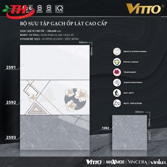 Gạch ốp tường 30*60 Vitto - 2592