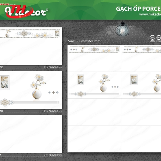GẠCH ỐP TƯỜNG 30X60  Videcor 3602 - Mikado