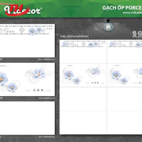 GẠCH ỐP TƯỜNG 30X60  Videcor 3600 - Mikado